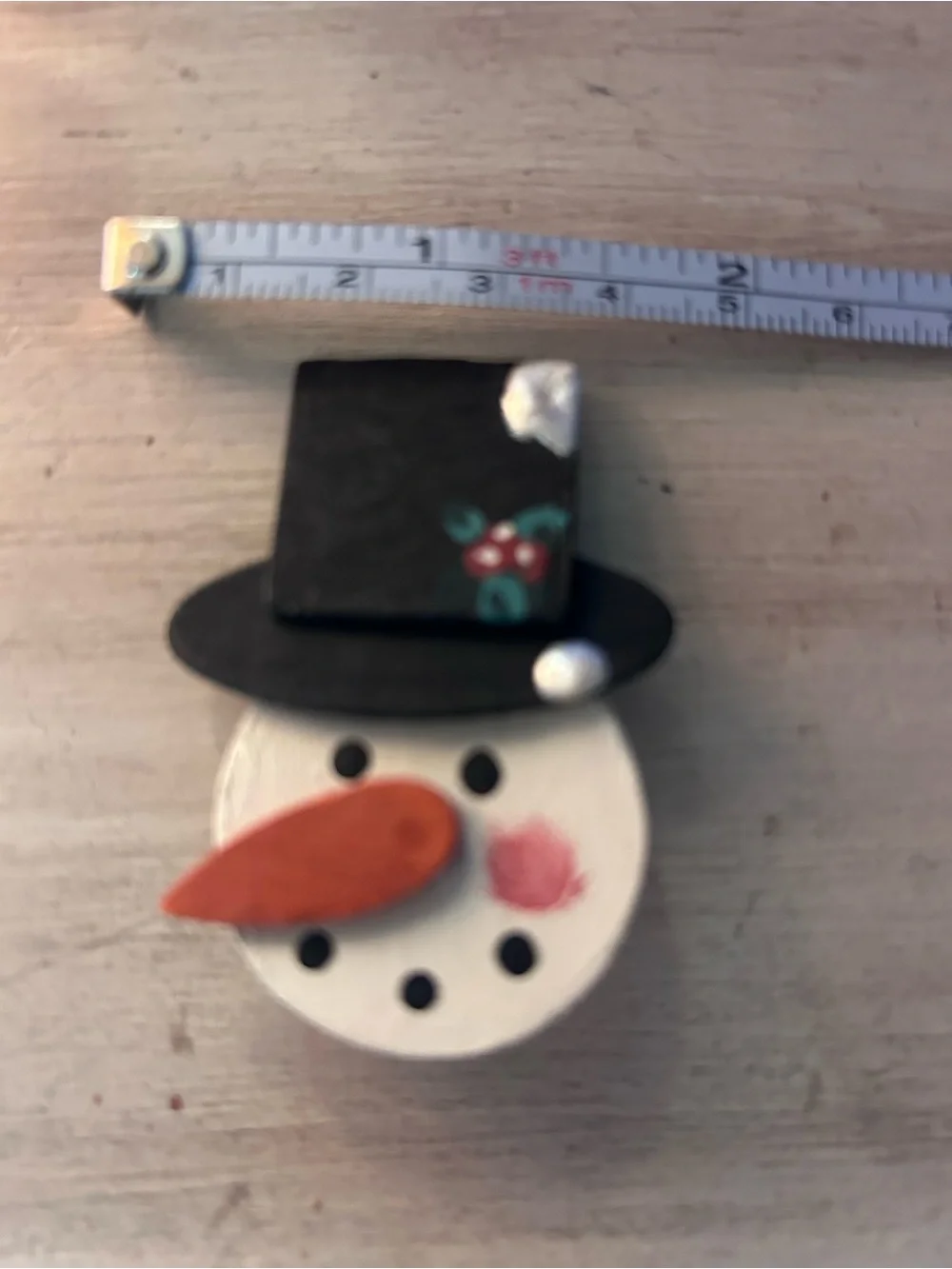 handmade snowman holiday brooch/pin,